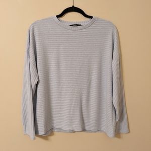 F21 Icey Blue Ribbed Long Sleeve Top
